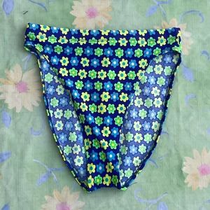 Vintage 90s floral print High Waist Bikini Bottoms